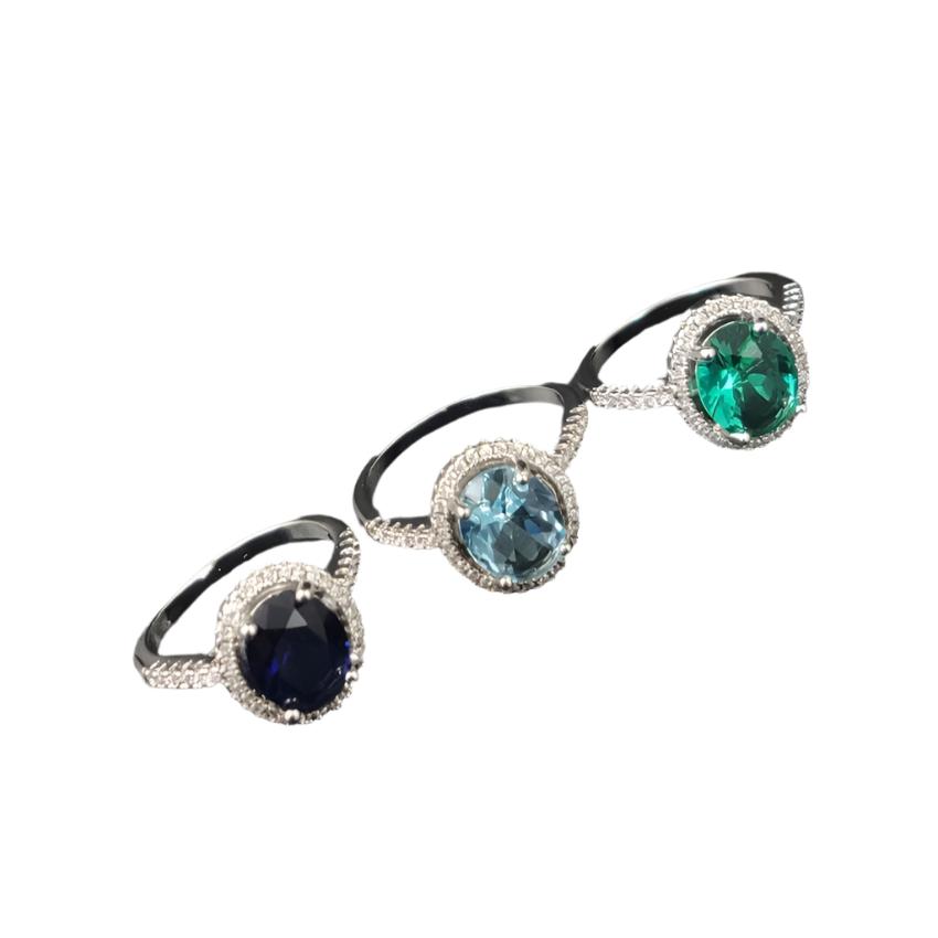 Luxury Zircon Round Crystal Ring