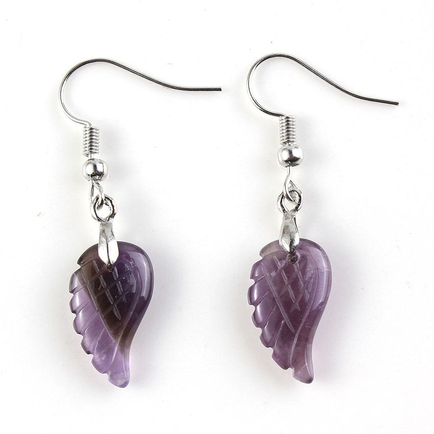 Natural Crystal Wings Earrings