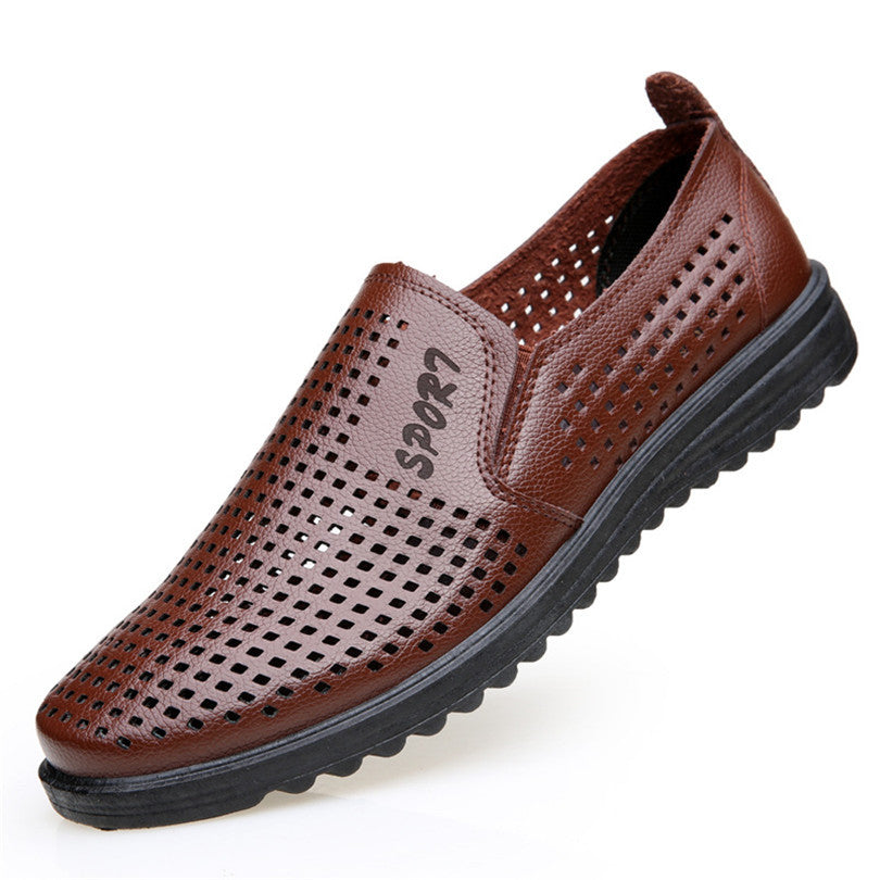 Hollow Leather Shoes For Men