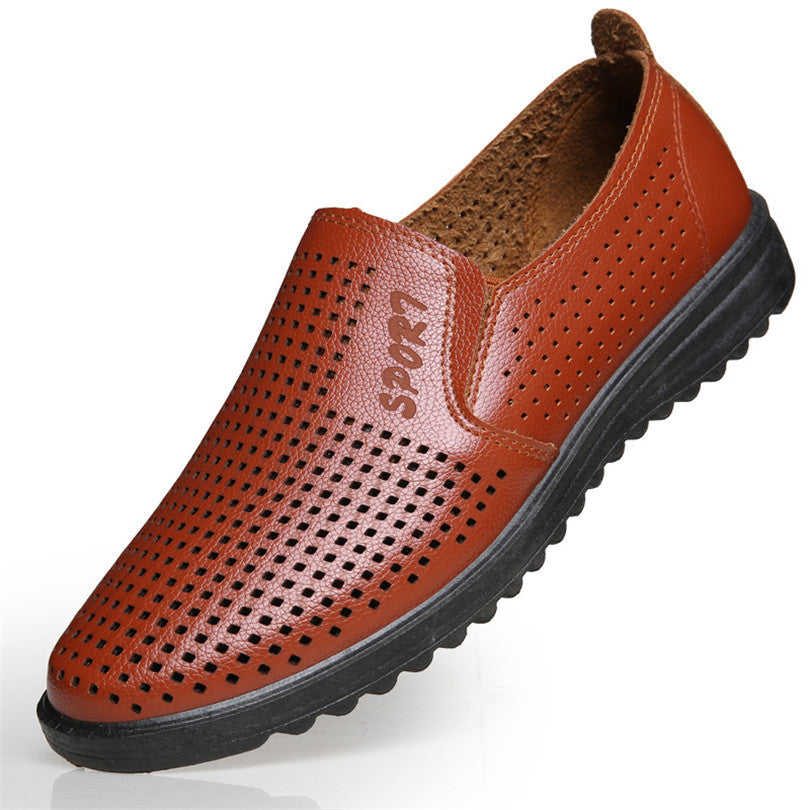 Hollow Leather Shoes For Men