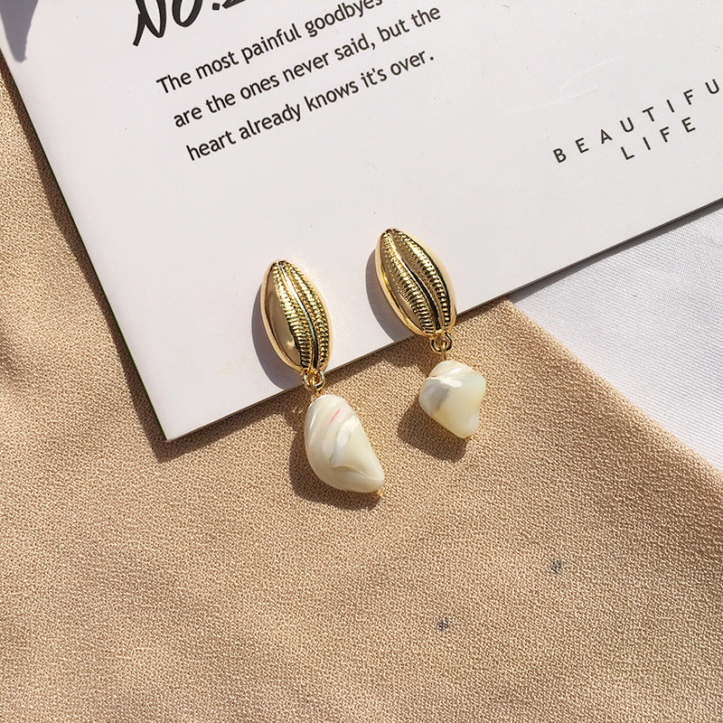 Shell Sea Sun Wind Pearl Earrings
