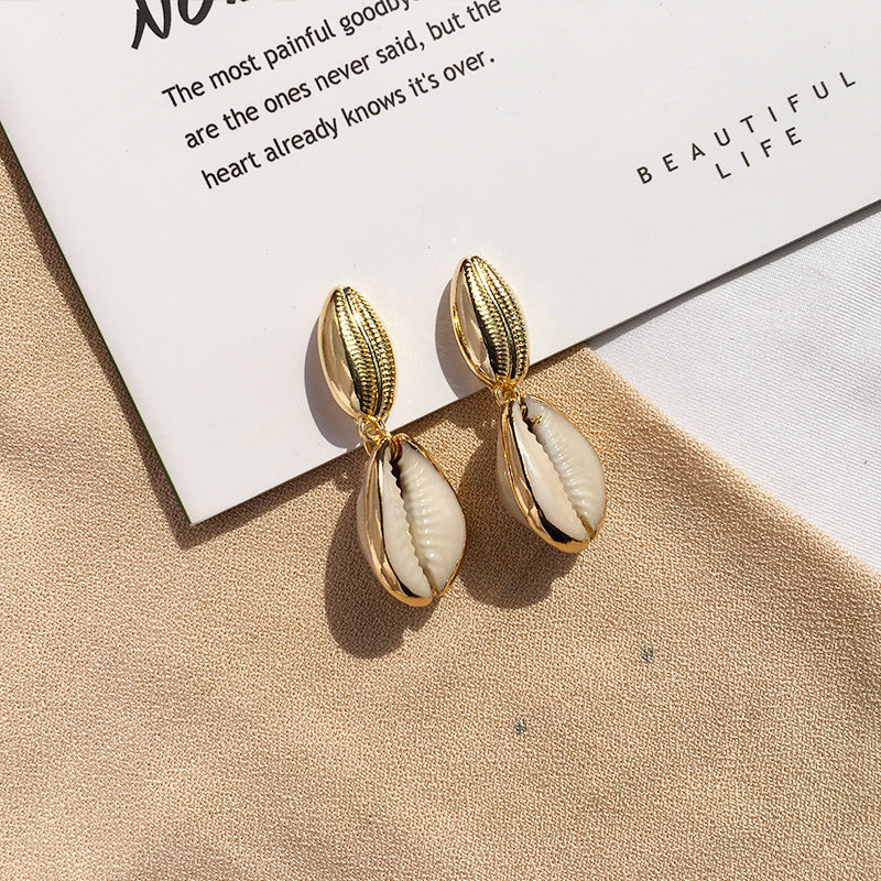 Shell Sea Sun Wind Pearl Earrings