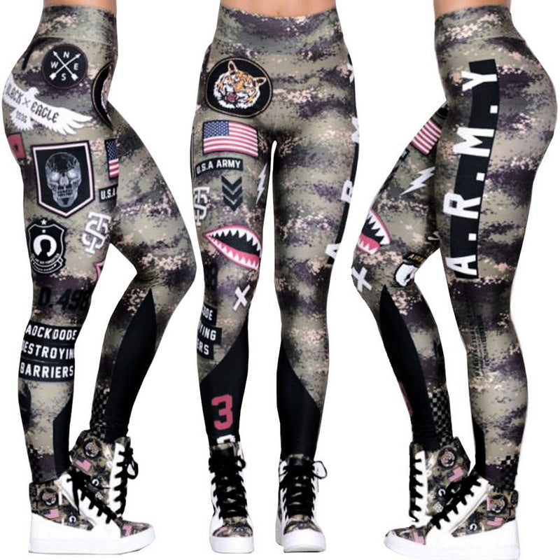 Women's Army Print Fitness Leggings