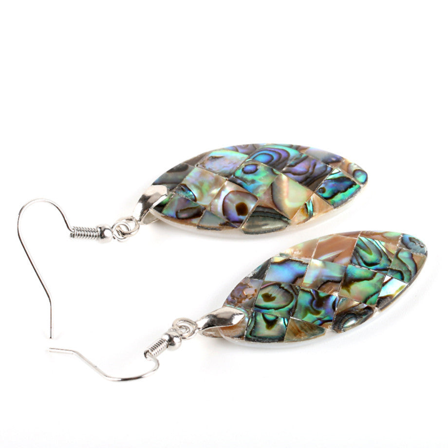White Copper Plated K Shell Earrings