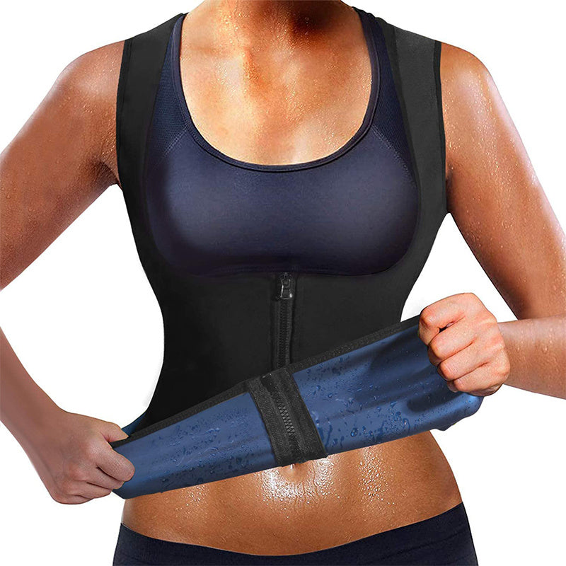 Ladies Sauna Sweat Zipper Vest