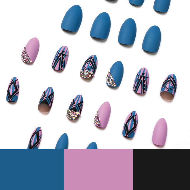 Black Rhinestone Love Wearing Nails