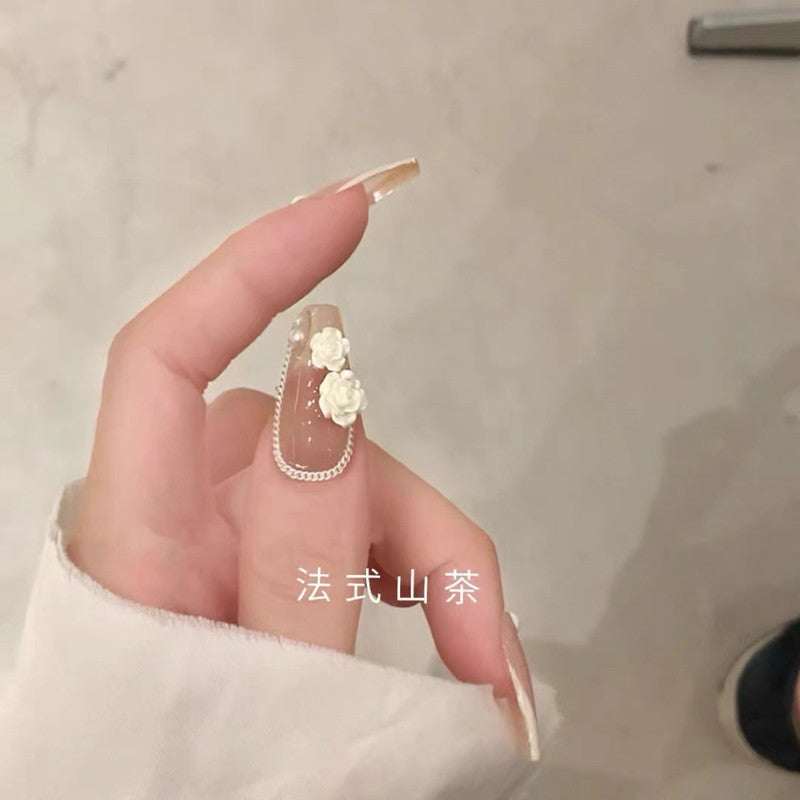 French Camellia Removable Nails
