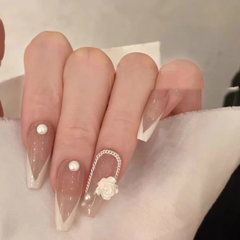 French Camellia Removable Nails
