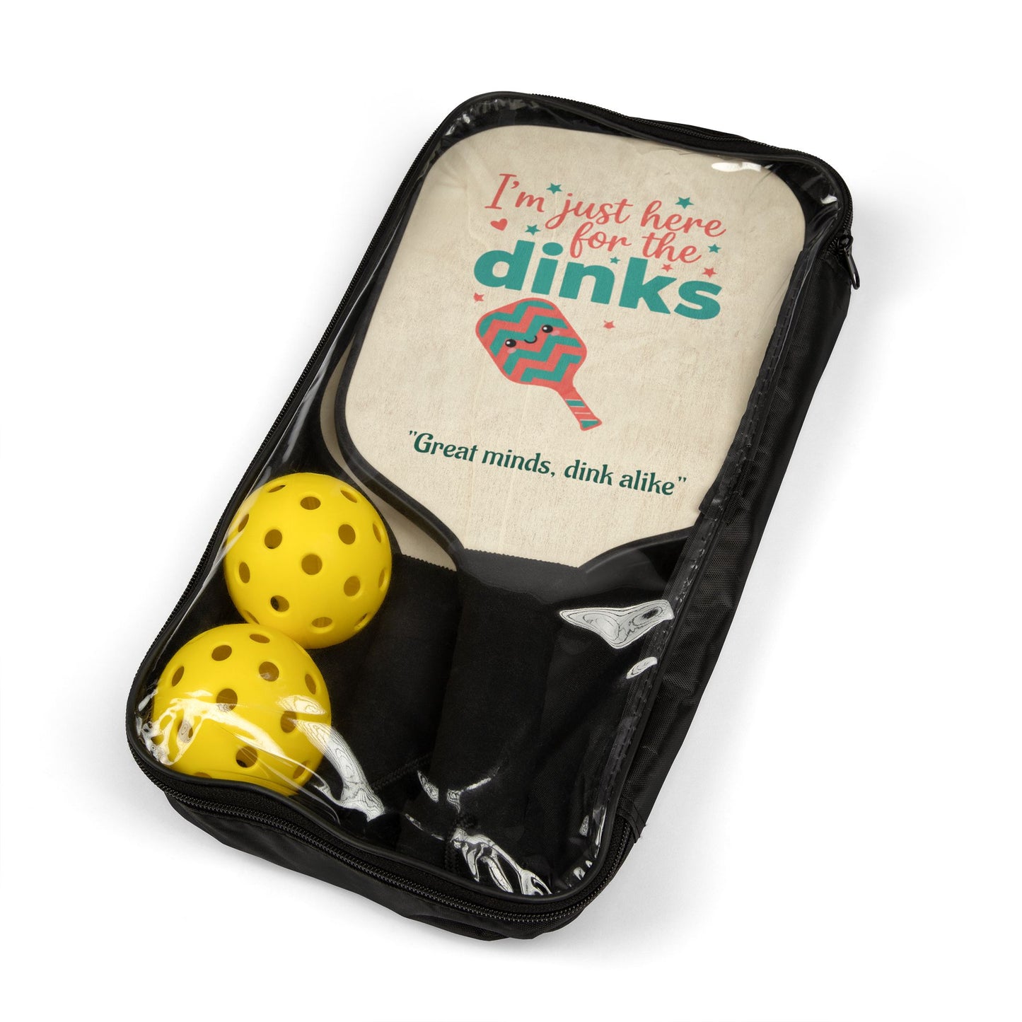 "Great Minds Dink Alike" Pickleball Set - 2 Paddles & 2 Balls