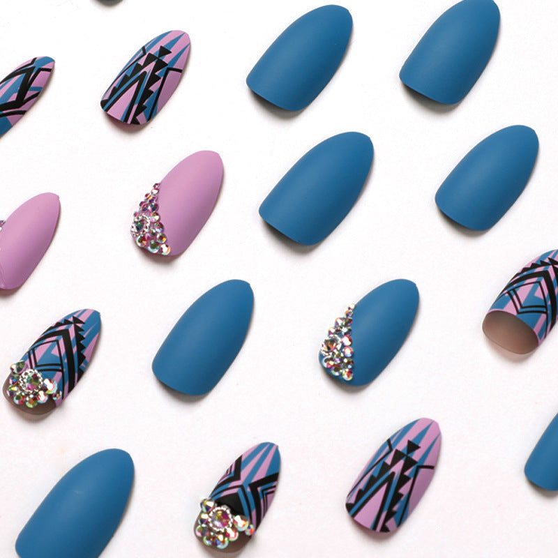 Black Rhinestone Love Wearing Nails