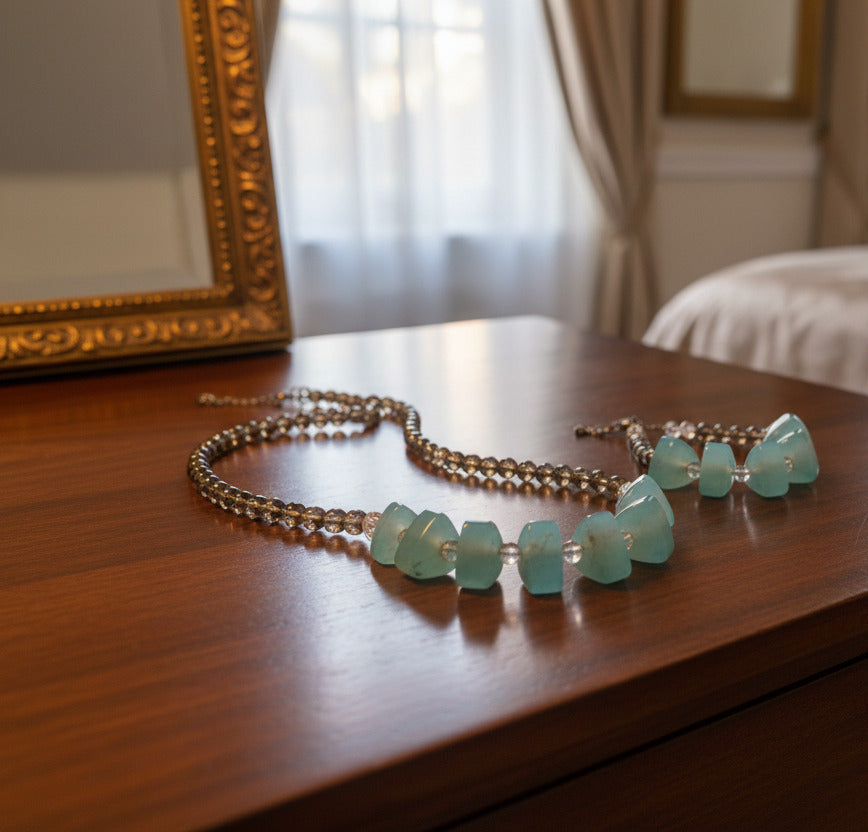 Aqua Chalcedony Gemstone Set - TTP