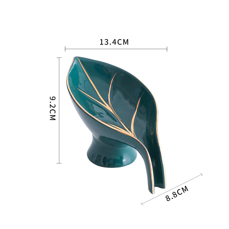 Ceramics Leaf Shape Bathroom Soap Dish - TTP