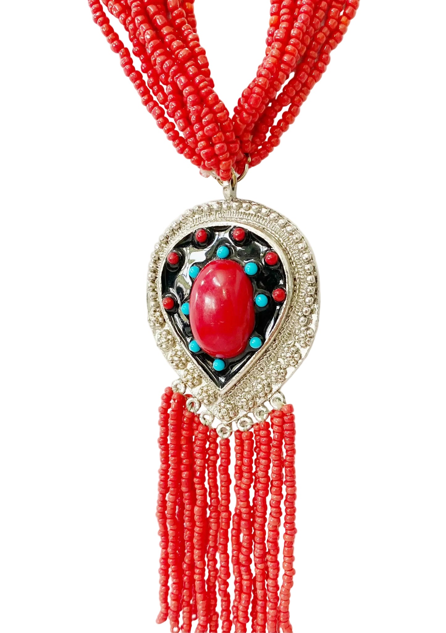 Crimson Minibead Tribal Necklace - TTP
