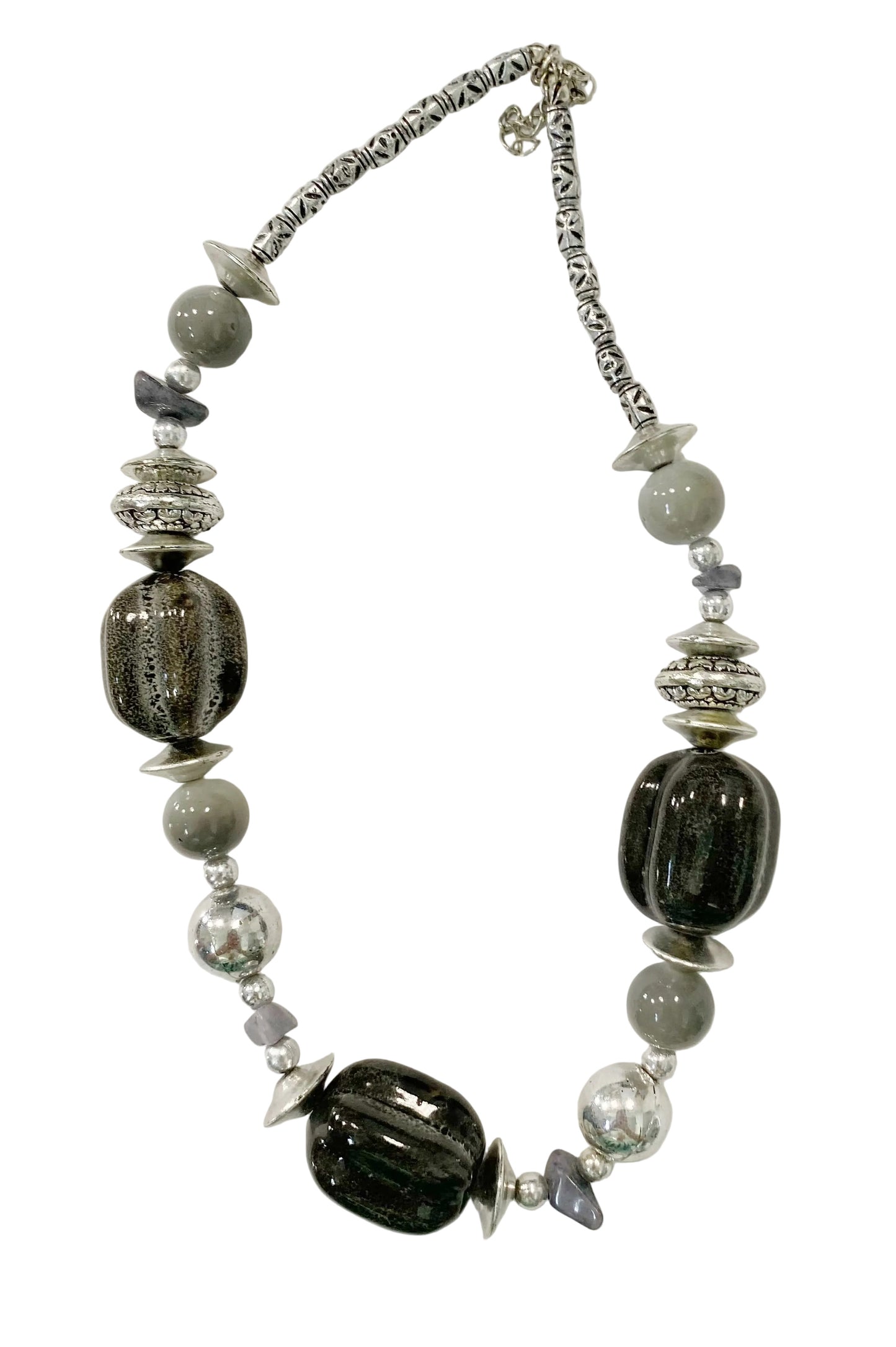 Gray Beaded Necklace - TTP