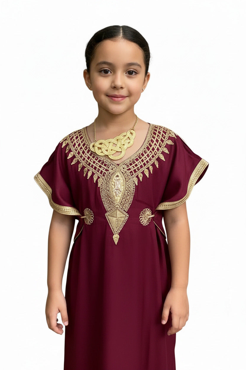 Maroon Short Sleeves KaftanIITTP