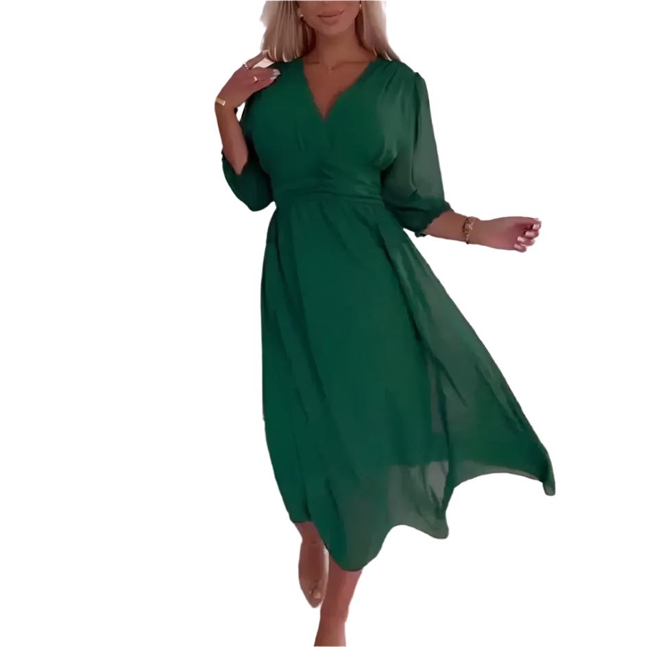 Waist-Tight Long Sleeve Dress