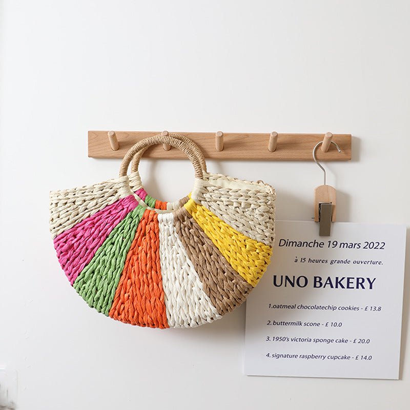 Rainbow Straw Beach Bag - TTP