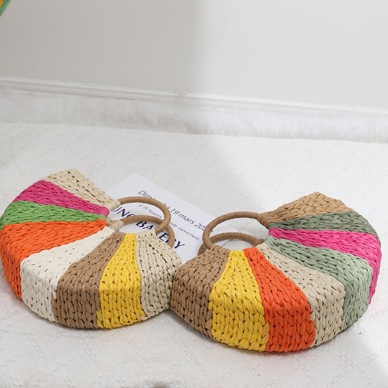 Rainbow Straw Beach Bag - TTP