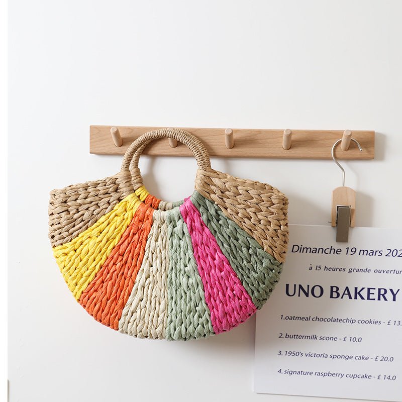 Rainbow Straw Beach Bag - TTP