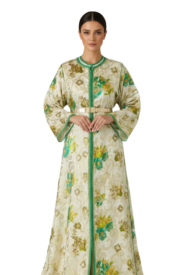 Silky Green Floral CaftanIITTP