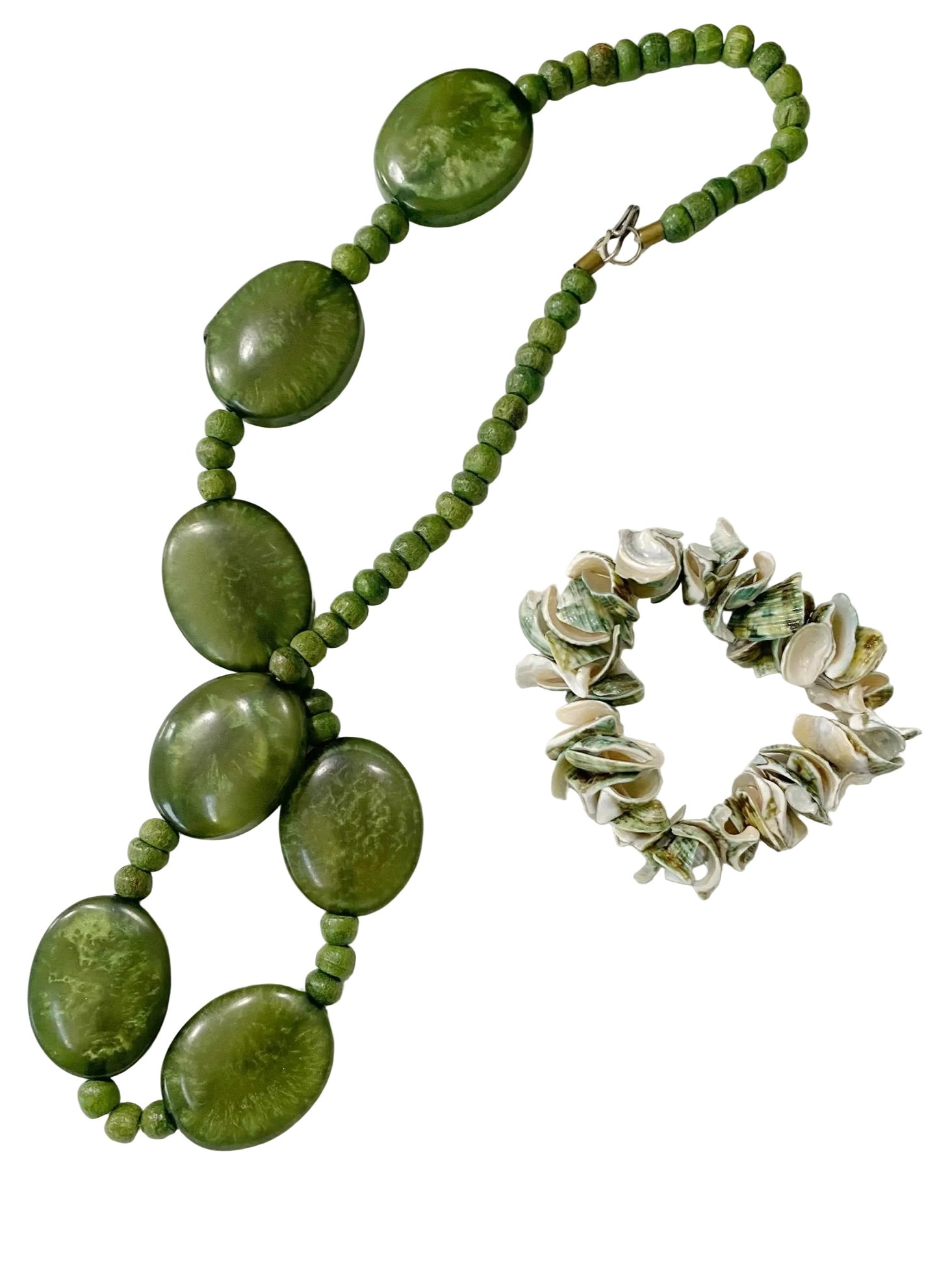Beaded Necklace & Shell Bracelet - TTP