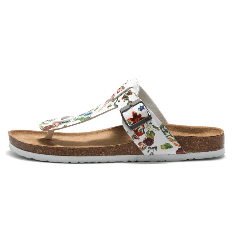 Cork Flip Flop Leather Sandals