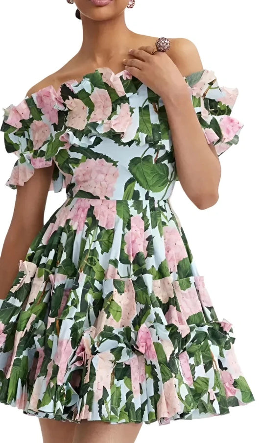 Summer Floral Ruched Dresses