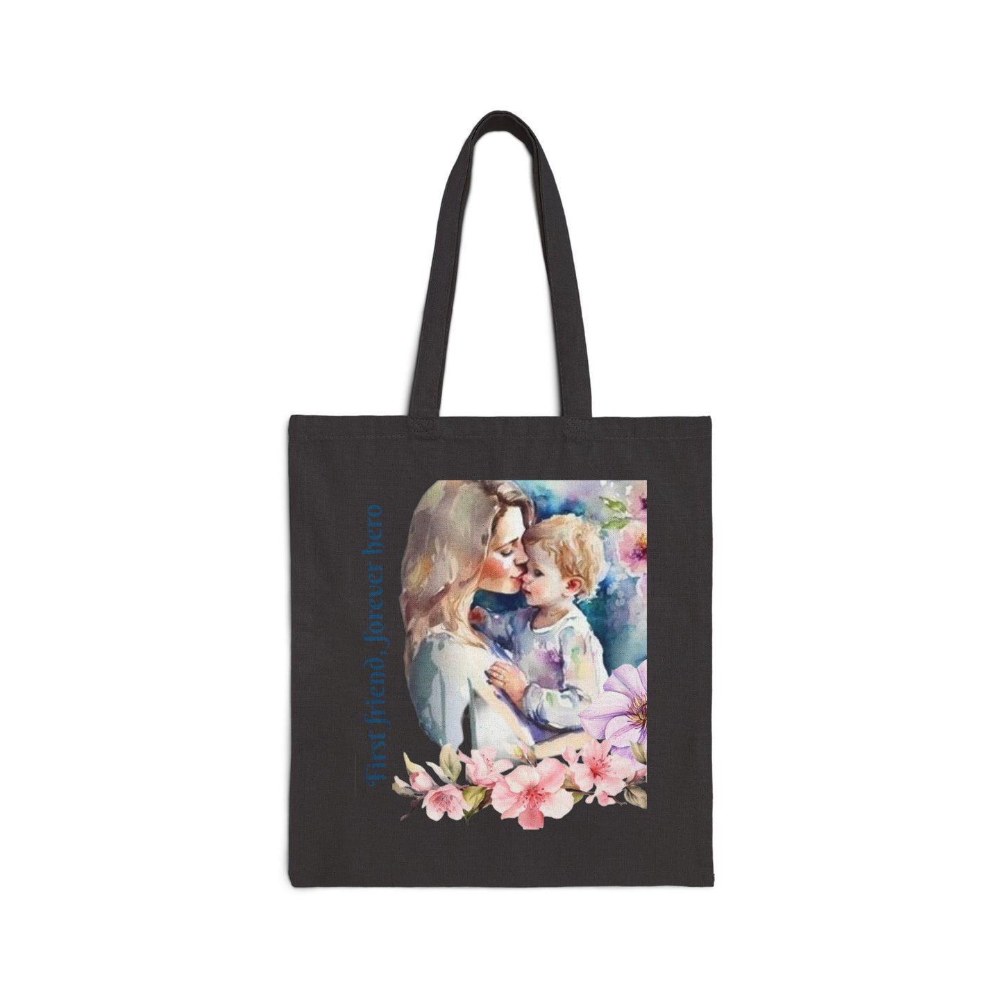 "First Friend, Forever Hero" Cotton Canvas Tote Bag