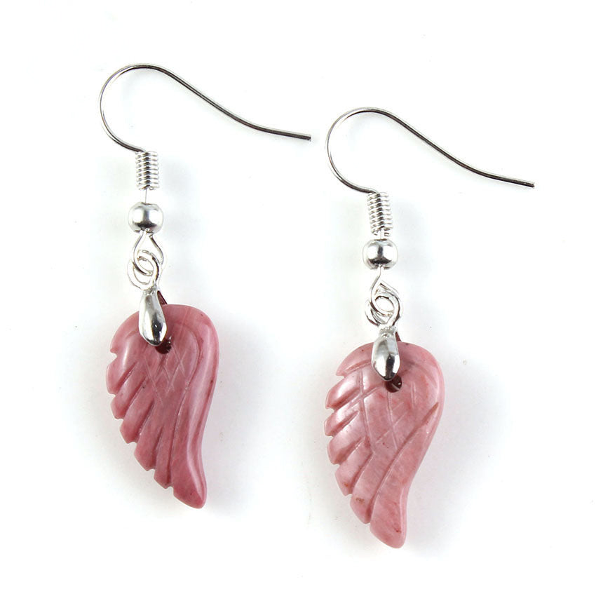 Natural crystal wings earrings