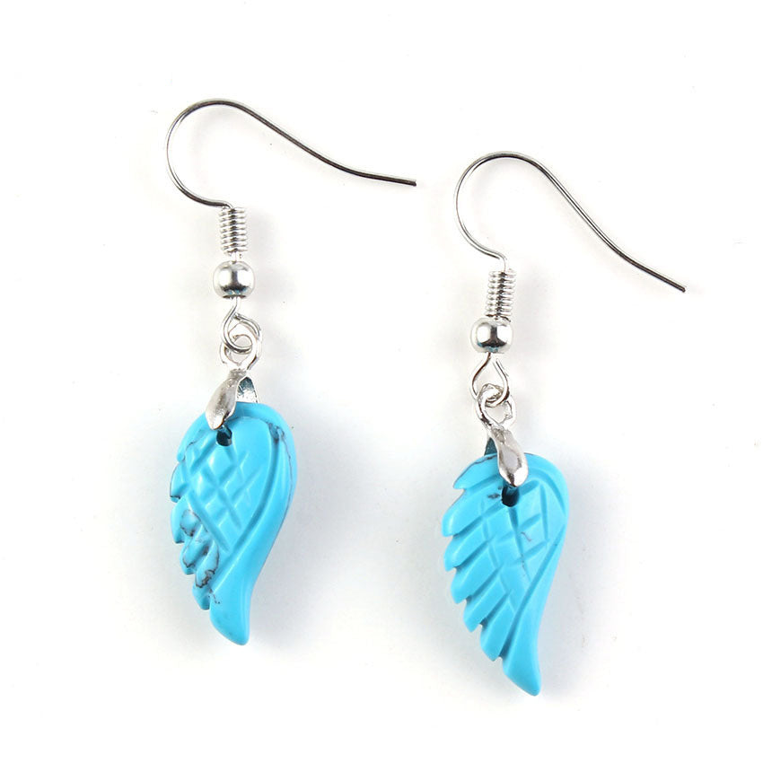 Natural crystal wings earrings