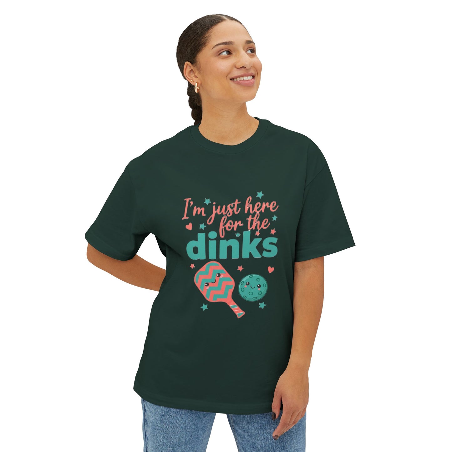"I'm Just Here for the Dinks" Unisex Oversized Boxy Tee