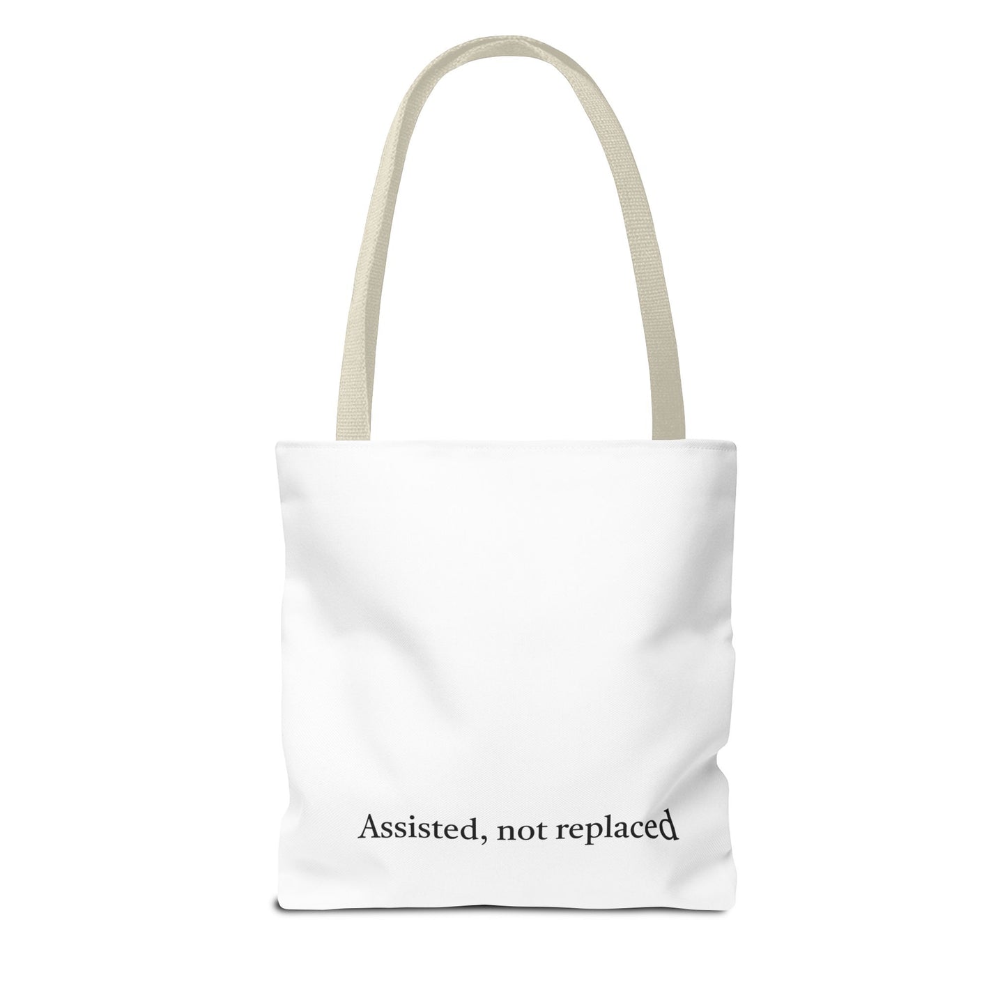 "Assisted Not Replaced" Kitten Tote Bag (AOP)