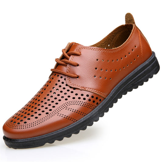 Hollow Leather Shoes For Men