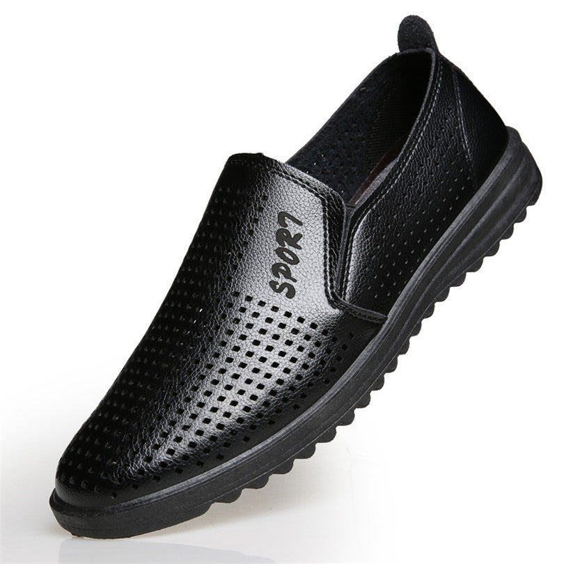 Sandal Hollow Leather Shoes For Men's Casual Sandals