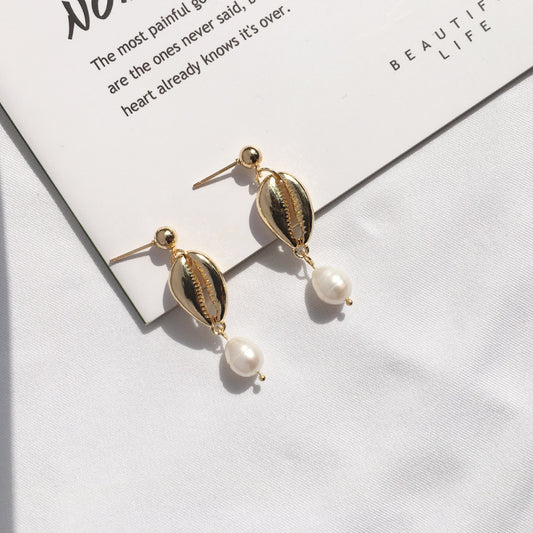 Shell Earrings Pearl Sea Sun Wind Earrings