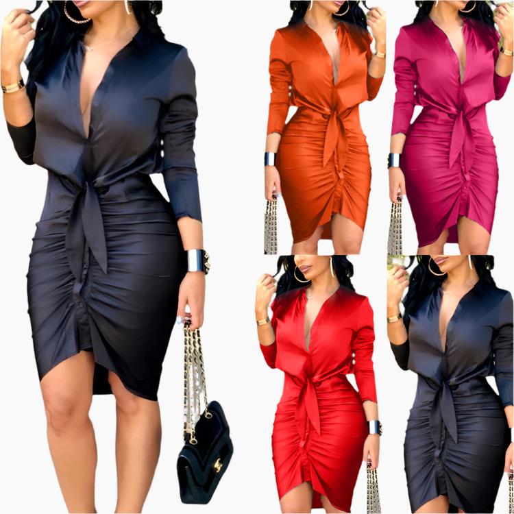 Long-Sleeve Midi Dress