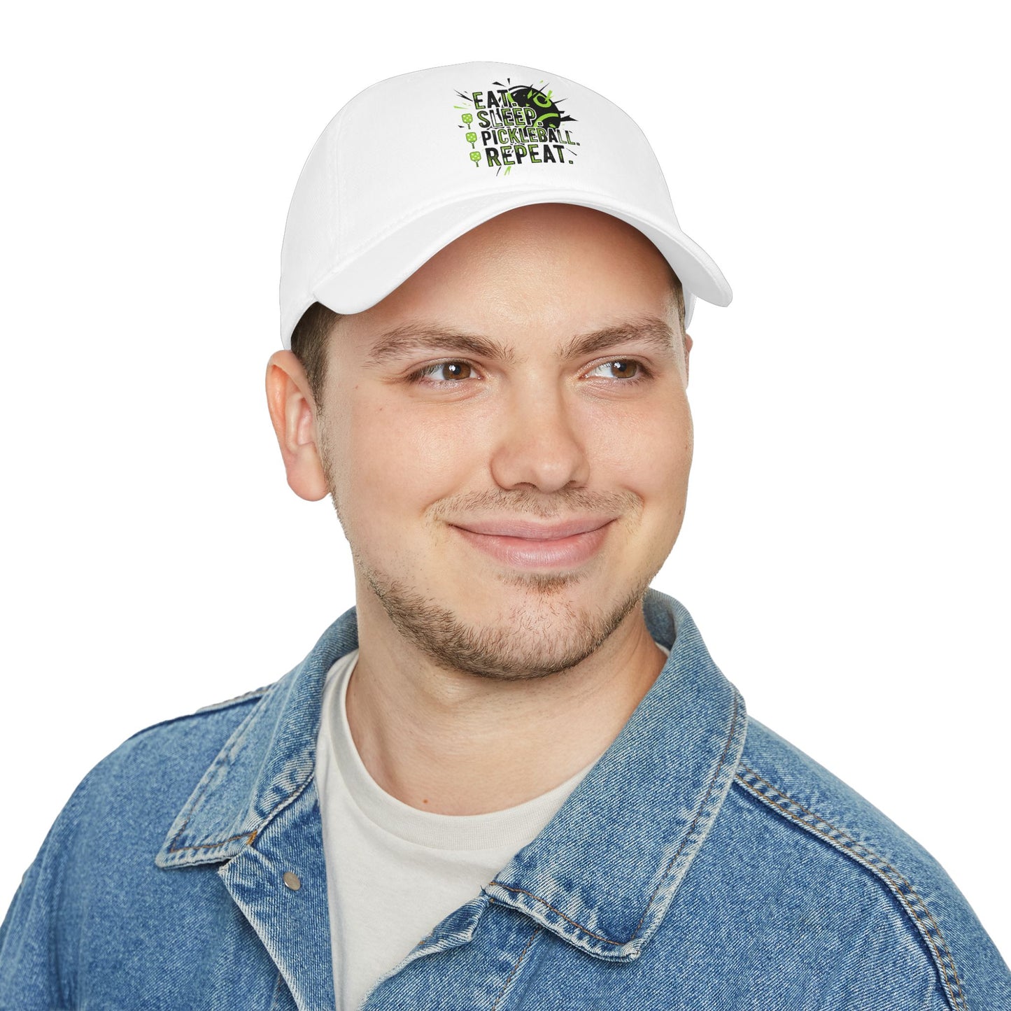 "Eat, Sleep, Pickleball, Repeat" Baseball Cap - Low Profile