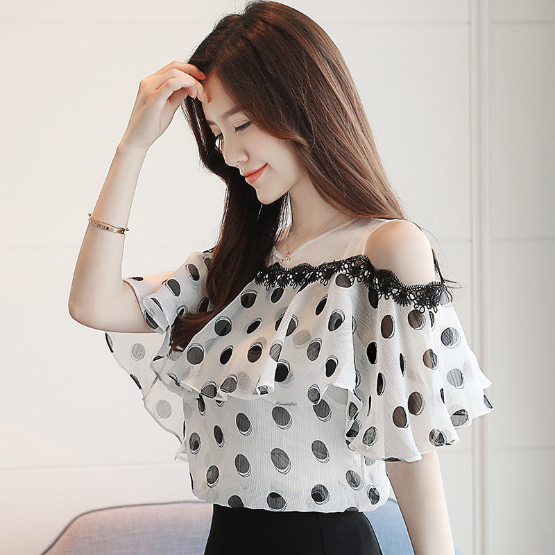 Gauze Lace Wave Chiffon Sweater