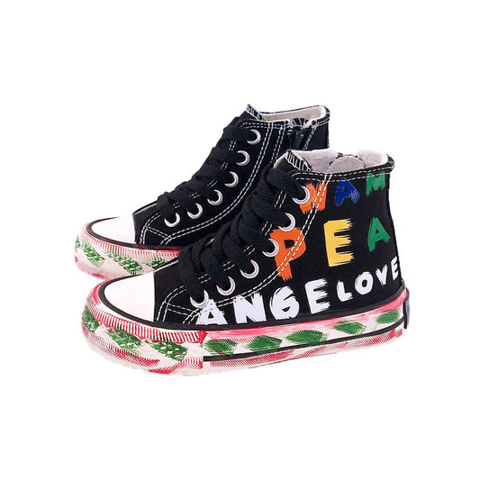 High-Top Graffiti Casual Sneakers