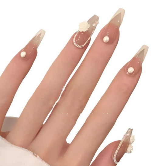 French Camellia Removable Nails