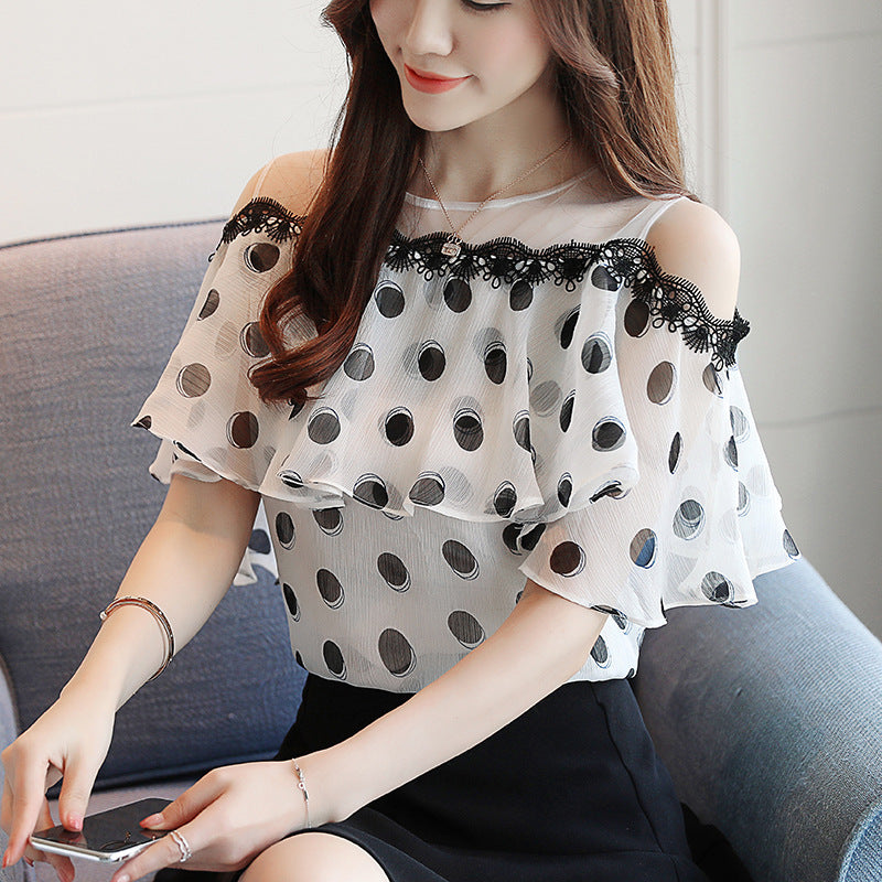 Gauze Lace Wave Chiffon Sweater