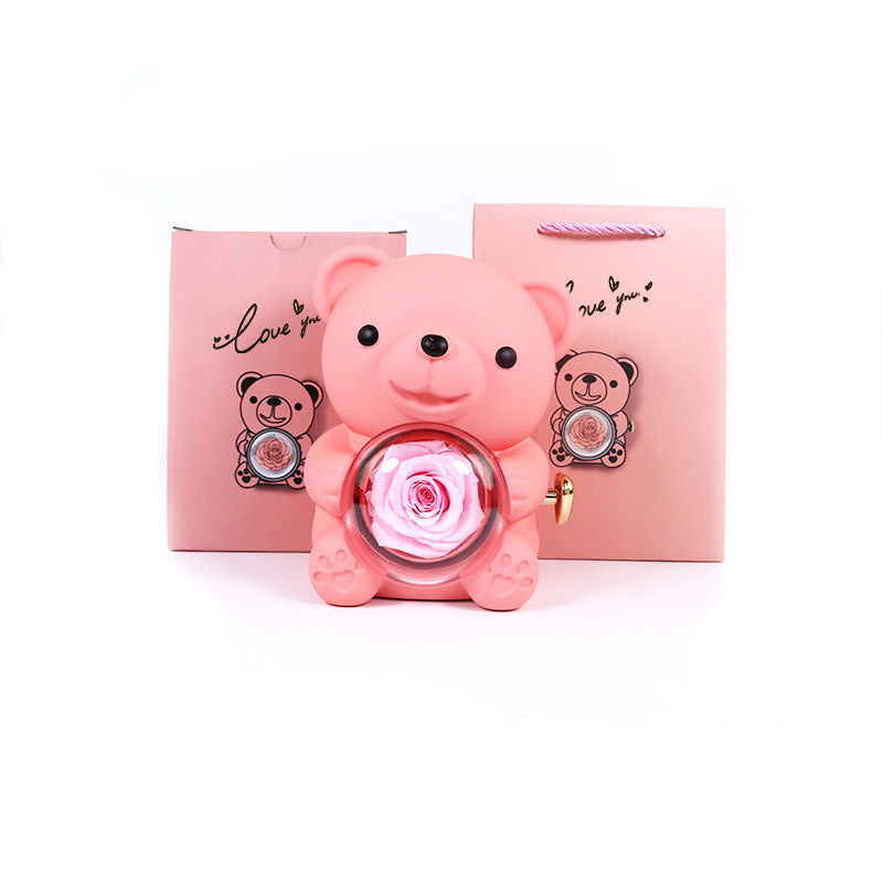 Eternal Rose Teddy Bear Gifts Box