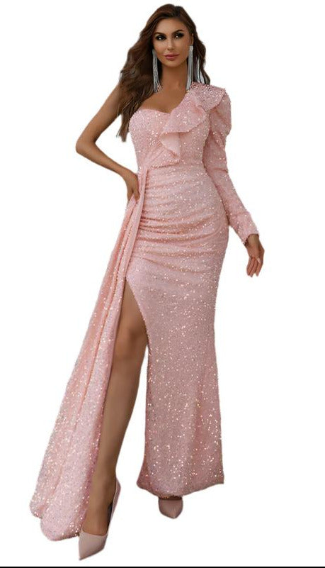woman wearing a light pink gown-TTP