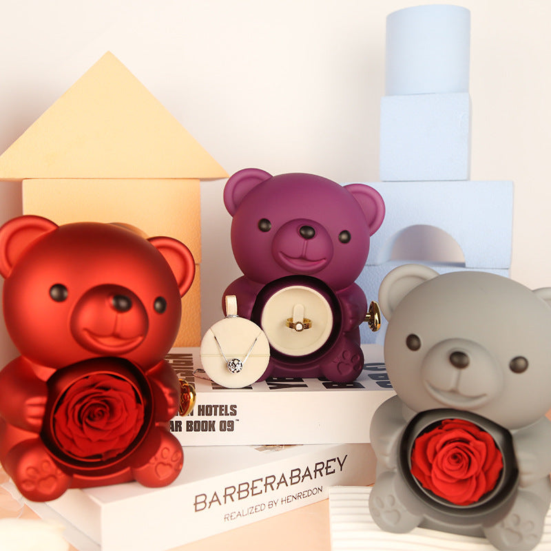 Eternal Rose Teddy Bear Gifts Box