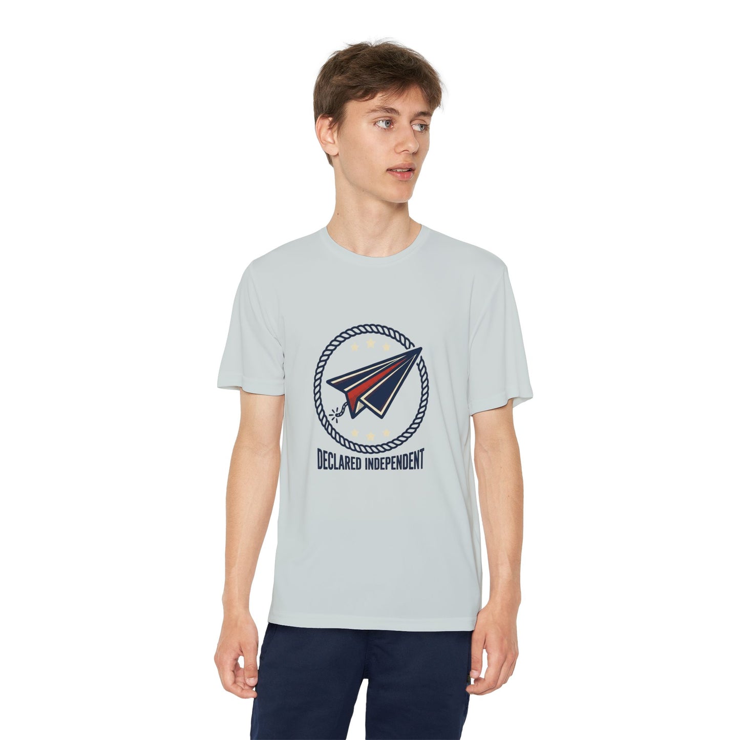 Youth Tee — "Declared Independent" Paper Plane Graphic
