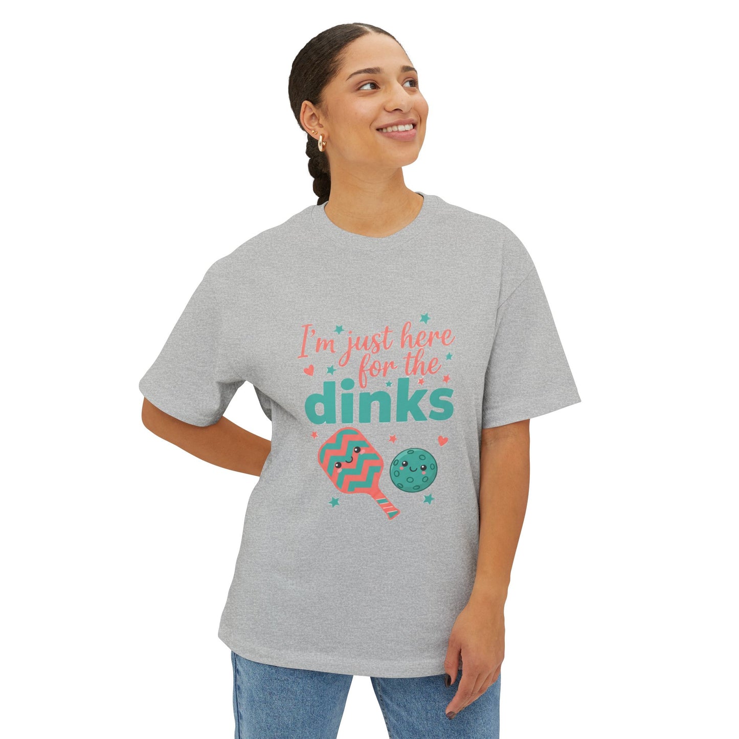 "I'm Just Here for the Dinks" Unisex Oversized Boxy Tee