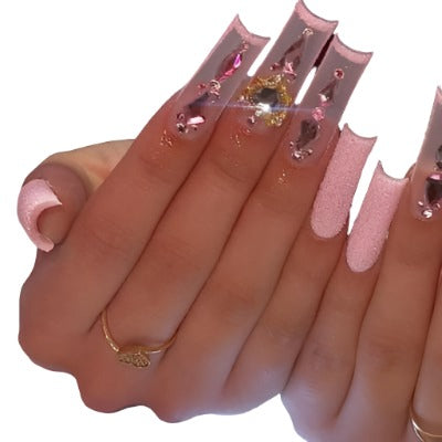 French Pink Decorated Nail Patch