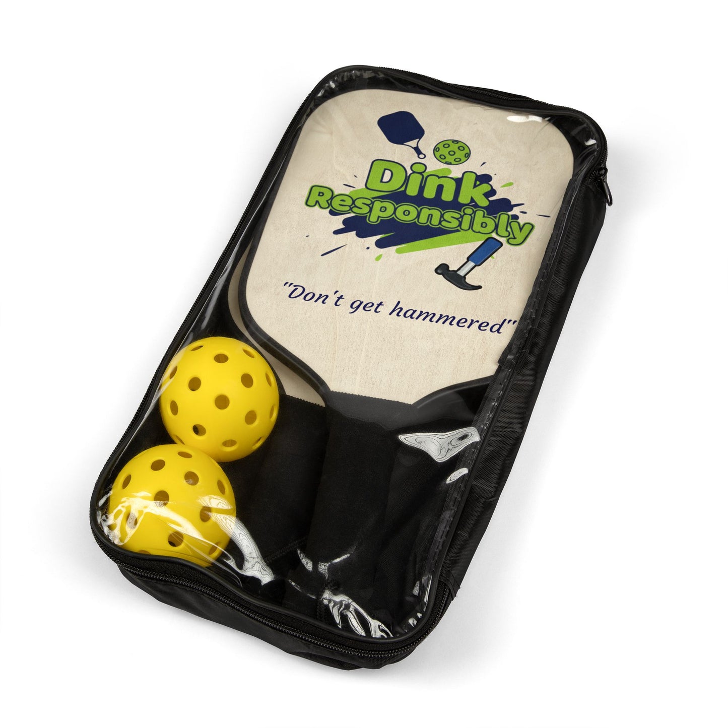 "Dink Responsibly" Pickleball Kit - 2 Paddles & 2 Balls