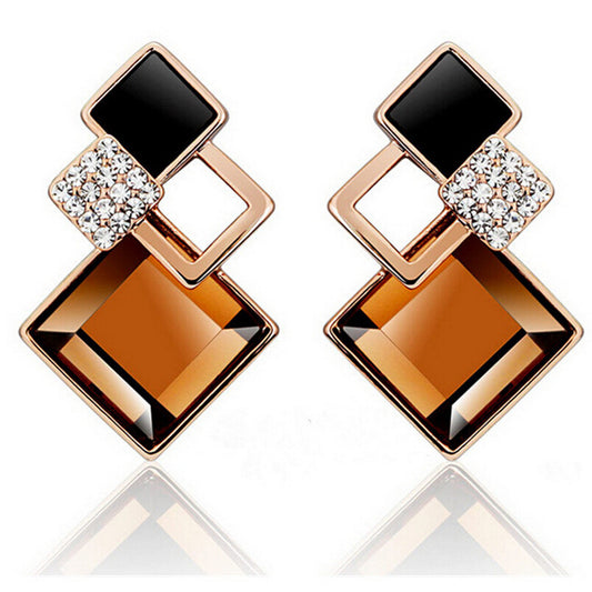 diamond stud crystal earrings-TTP