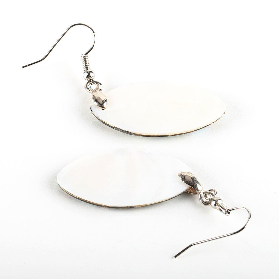 Shell earrings white copper plated K earrings